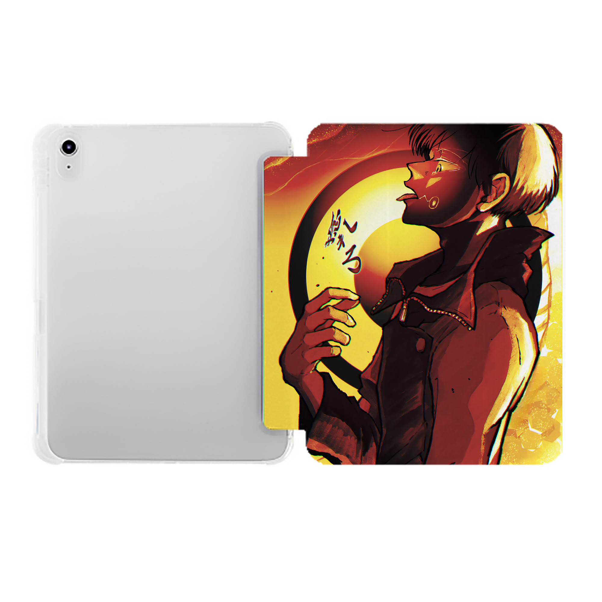 （画像用） 呪術廻戦 Jujutsu Kaisen IPad ケース ペン収納付き 三つ折りスタンド PUレザー×シリコン 対応機種9.5/10.5/10.9インチ